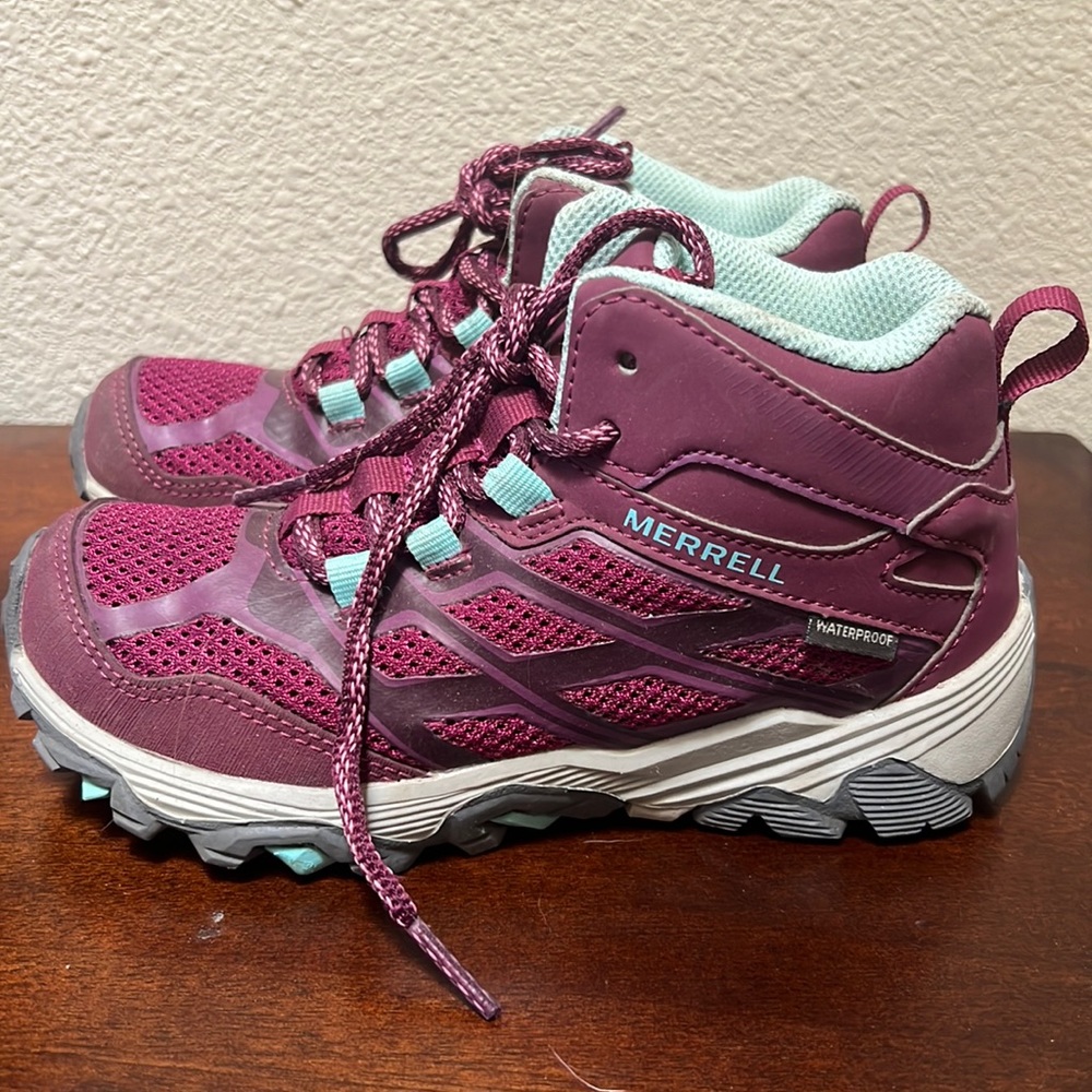 Merrell Kids Plum and Mint Waterproof Hiking Boots
